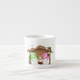 Taza De Espresso Muñeco de nieve de Navidad mono