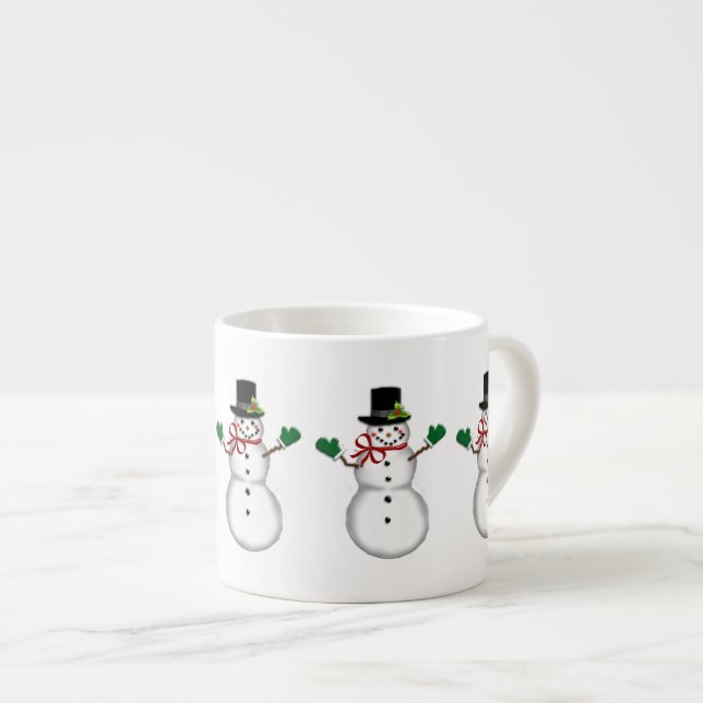 Taza De Espresso Muñeco de nieve del navidad (Derecha)