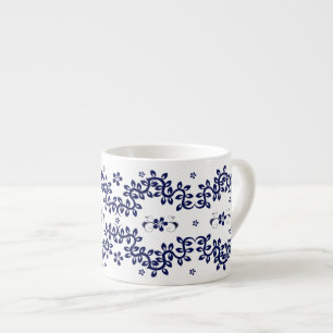 Taza De Espresso Muñoz cerámica azul y blanca