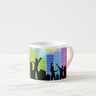 Taza De Espresso Música Fiesta colorida