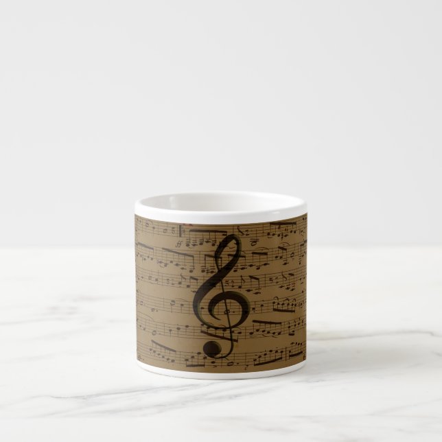 Taza De Espresso Musical Treble Clef Sheet Music Classic (Frente)