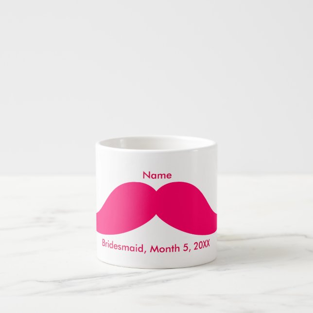 Taza De Espresso Mustache rosa de la dama de honor Espresso Mug (Frente)