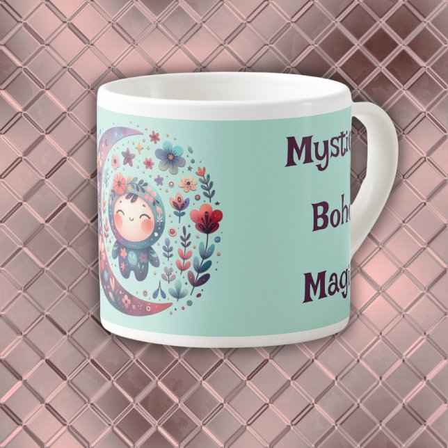 Taza De Espresso Mystical Boho Magic Maroon | (Subido por el creador)