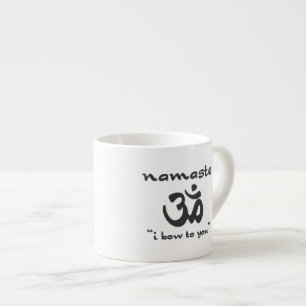 Taza De Espresso Namaste - arqueo a usted (en negro)