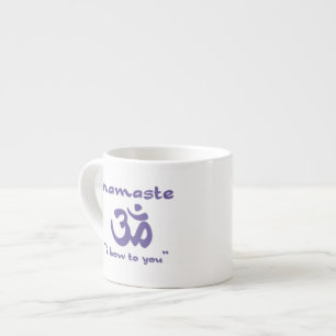 Taza De Espresso Namaste - me inclino ante ti (en púrpura)