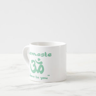 Taza De Espresso Namaste - me inclino ante ti (en verde)