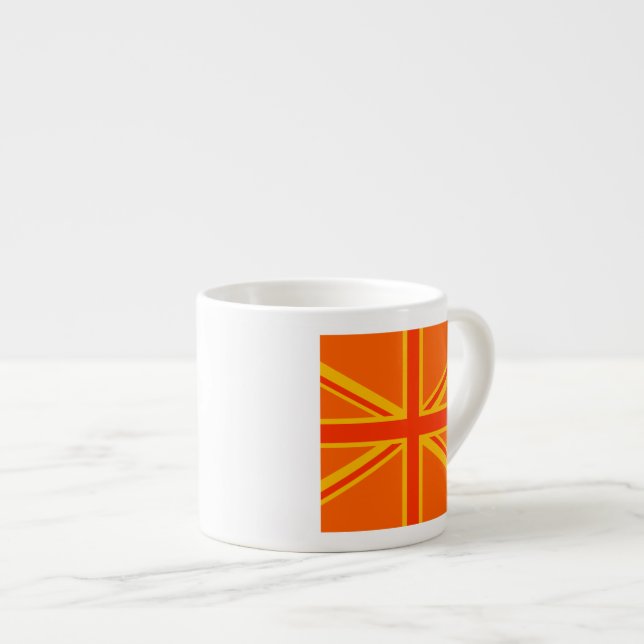 Taza De Espresso Naranja feliz Jack Bandera Británica (Derecha)