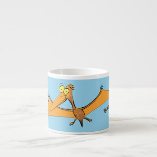 Taza De Espresso Naranja lindo y gracioso personalizado pterodáctil