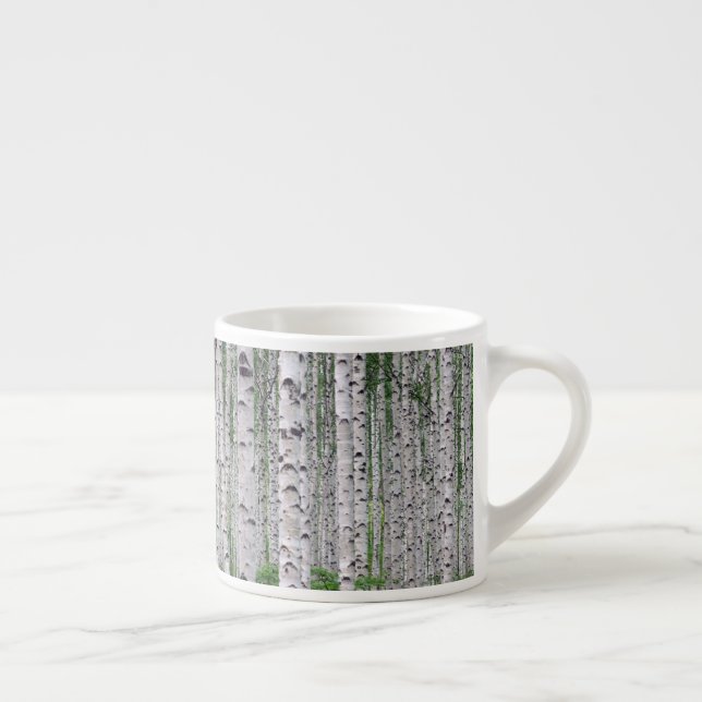 Taza De Espresso Naturaleza de los bosques de árboles de aves (Derecha)