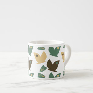 Taza De Espresso Naturaleza moderna mariposa botánica verde