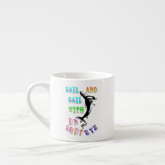 Taza De Espresso Navegar Y Navegar Con Los Ojos Sin Cerrar