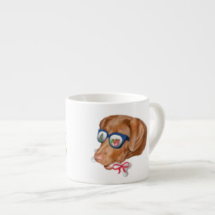 Taza De Espresso Navidad, perro del labrador retriever