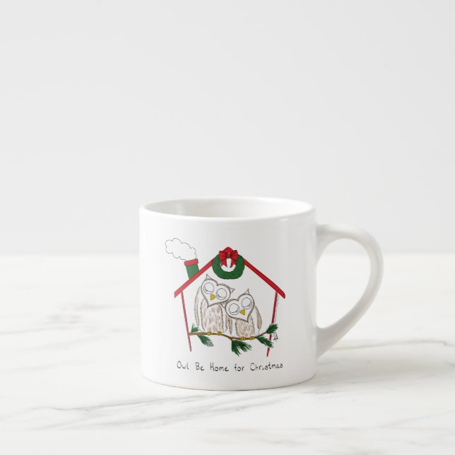 Taza De Espresso Navidades búhos adoran divertida festividad (Derecha)