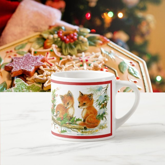 Taza De Espresso Navidades Bunnies Fox Child Cup Personaliza el NOM (Subido por el creador)