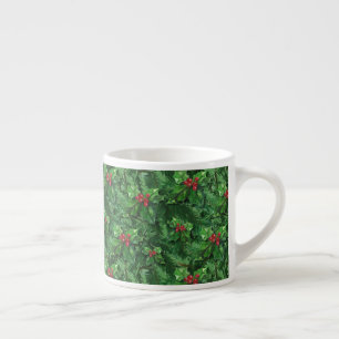 Taza De Espresso Navidades de acuarela Holly Berries