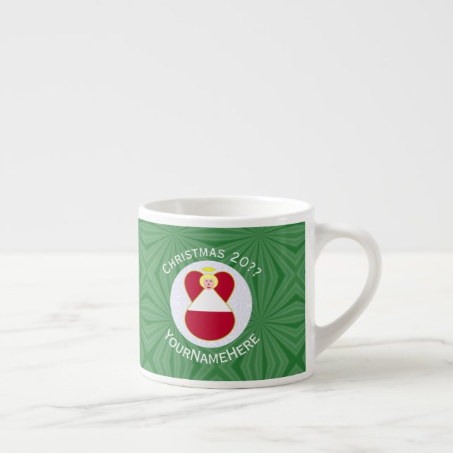 Taza De Espresso Navidades de Angel de Bandera Austríaca Personaliz (Derecha)