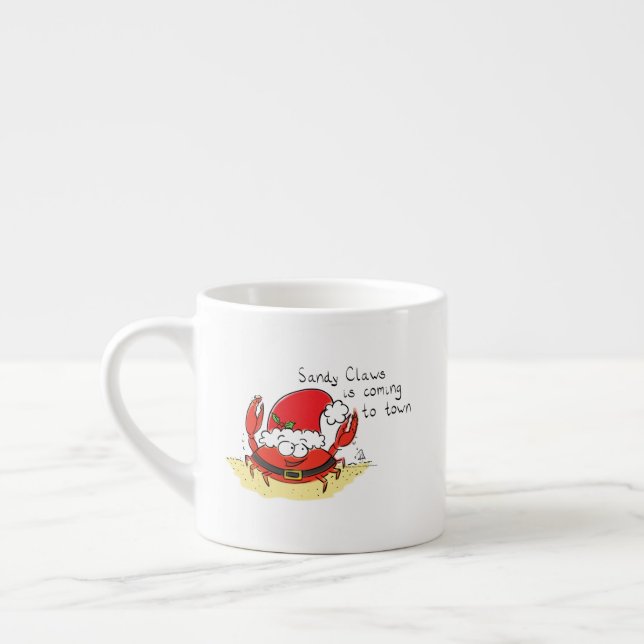 Taza De Espresso Navidades de cangrejo tropicales graciosos (Izquierda)