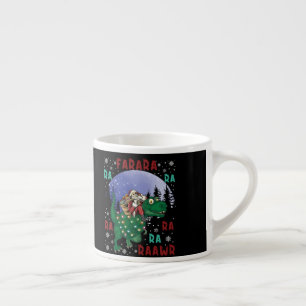 Taza De Espresso Navidades de Dinosaurios Santa Claus