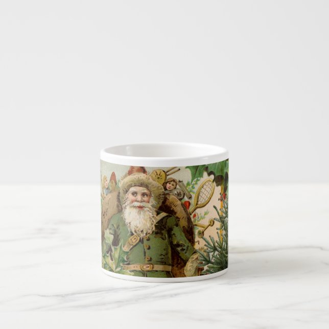 Taza De Espresso Navidades de Santa Claus Bellas Artes Antiguas (Frente)