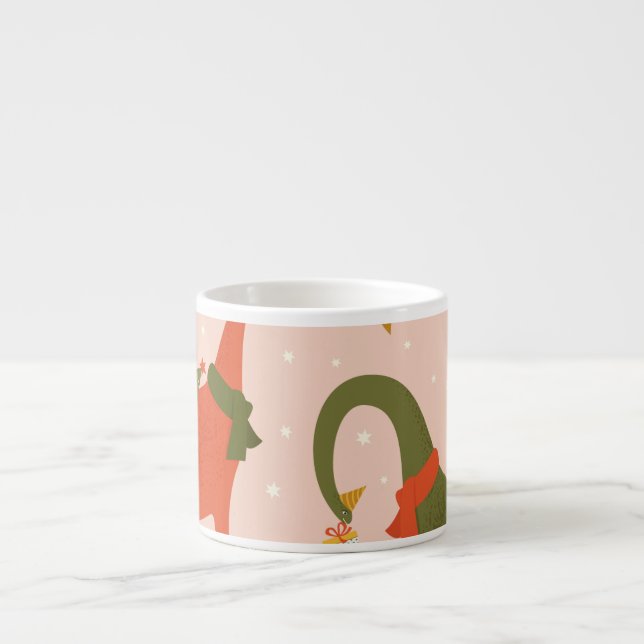 Taza De Espresso Navidades Dino Fiesta: Tree Rex (Frente)