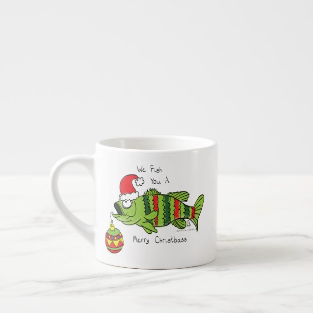 Taza De Espresso Navidades divertidos Personalizado de pescado de p (Izquierda)