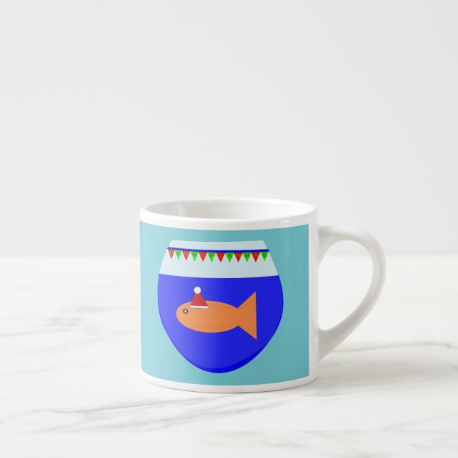 Taza De Espresso Navidades Fiesta Goldfish Mug (Derecha)
