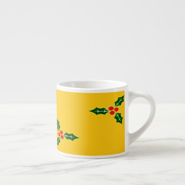 Taza De Espresso Navidades holly on naranja (Derecha)