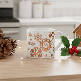 Taza De Espresso Navidades Monograma lindo regalo de vacaciones