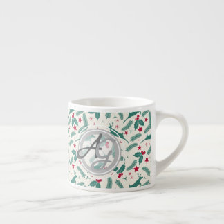 Taza De Espresso Navidades Monogramas Vacaciones Decor Stag Holly F