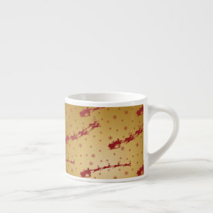 Taza De Espresso Navidades rojos duermen sobre el oro