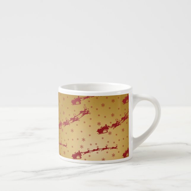 Taza De Espresso Navidades rojos duermen sobre el oro (Derecha)