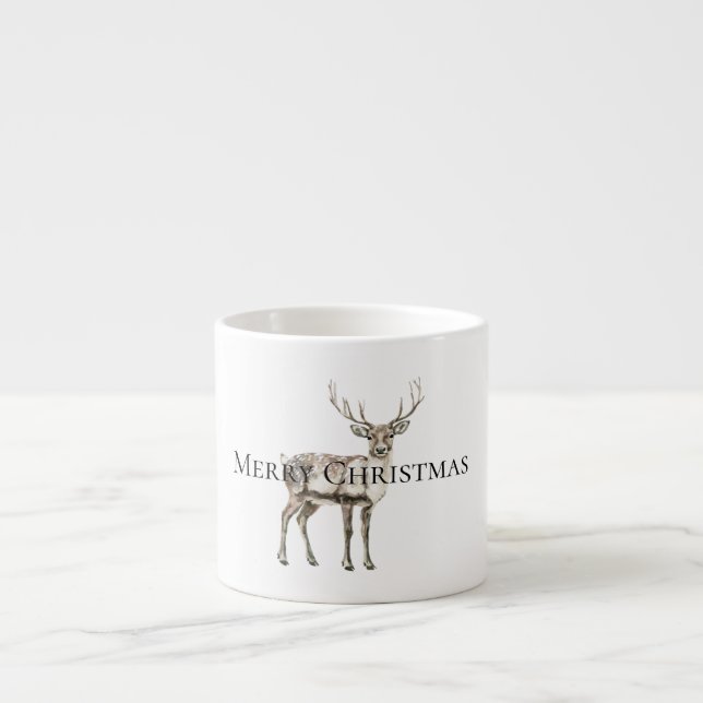Taza De Espresso Navidades Rústicos Deer Personalizados (Frente)