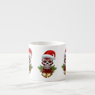 Taza De Espresso Navidades Santa Hat Day Of The Dead Sugar Skull