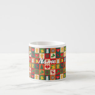 Taza De Espresso Navidades Símbolos Medley Art Thunder_Cove