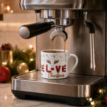 Taza de Espresso Navideña Reno Adorable