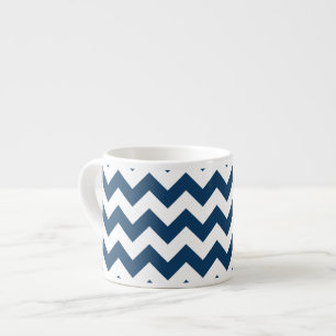 Taza De Espresso Navy Zigzag, Navy Chevron, patrón geométrico