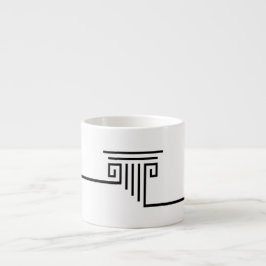 Taza De Espresso Negro blanco de columna