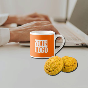 Taza De Espresso Neon naranja - añadir logo - promoción