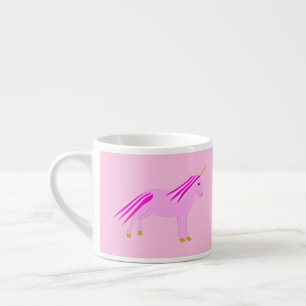 Taza De Espresso Niña Rosa bonito Unicorn