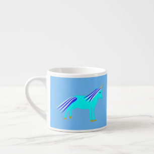 Taza De Espresso Niño azul lindo Unicorn