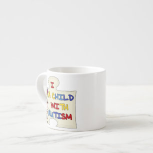 Taza De Espresso Niño con el chica trigueno 2 del autismo