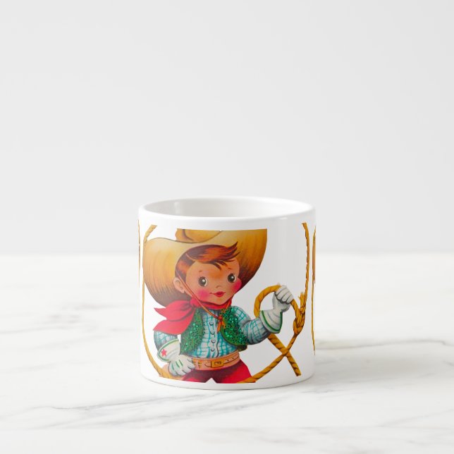Taza De Espresso Niño retro niño vago occidental (Frente)