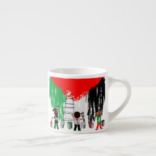 Taza De Espresso Niños de Gaza pintando la bandera de Palestina 