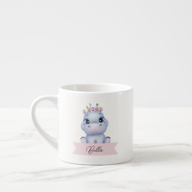 Taza De Espresso Niños hipopótamos personalizados (Izquierda)