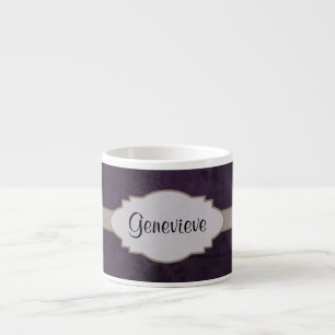 Taza De Espresso Nombramiento del abstrato morado retro