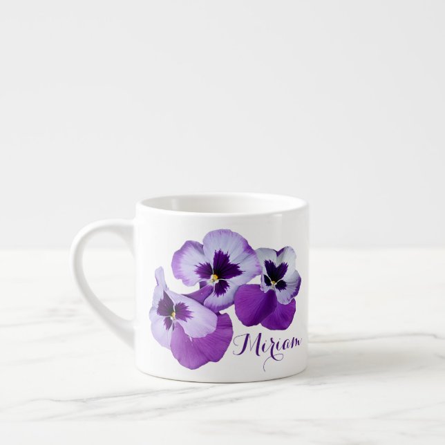 Taza De Espresso Nombre del personalizable Miriam bonito púrpura pa (Izquierda)