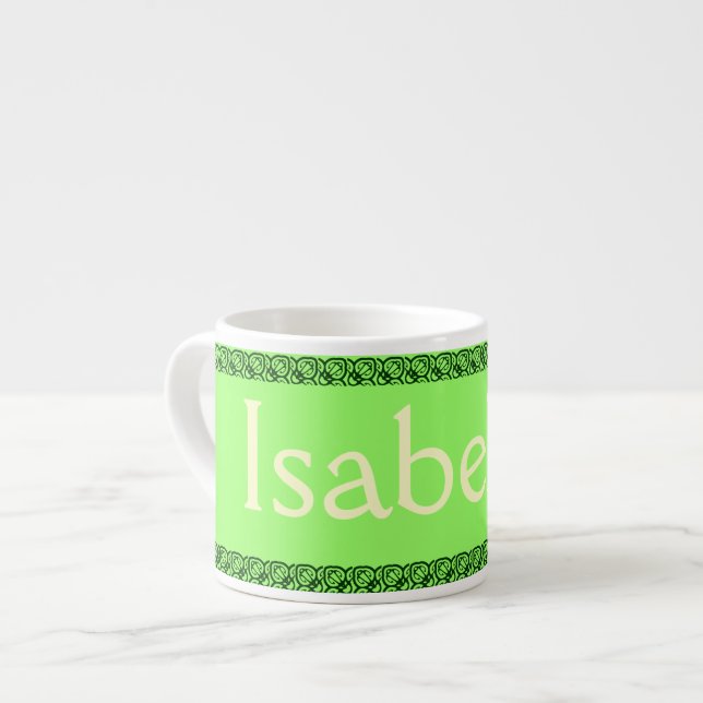 Taza De Espresso NOMBRE personalizado de la peluca del niño (Izquierda)