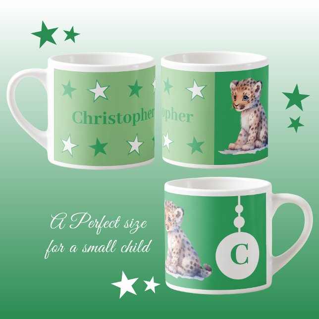 Taza De Espresso Nombre personalizado del tazón de leopardo infanti (Subido por el creador)