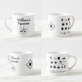 Taza De Espresso Nombre personalizado e iniciales | Café pequeño ai
