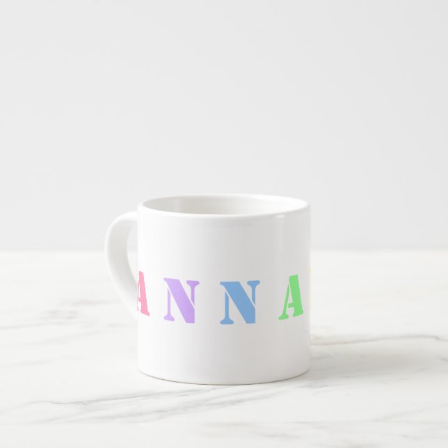 Taza De Espresso NOMBRE personalizado Mug de niño - 7 letras (Izquierda)